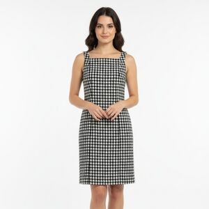 Weekend MaxMara Houndstooth Wool Shift Mini Dress 6